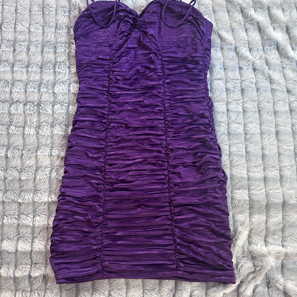 Purple Ruched Dress
